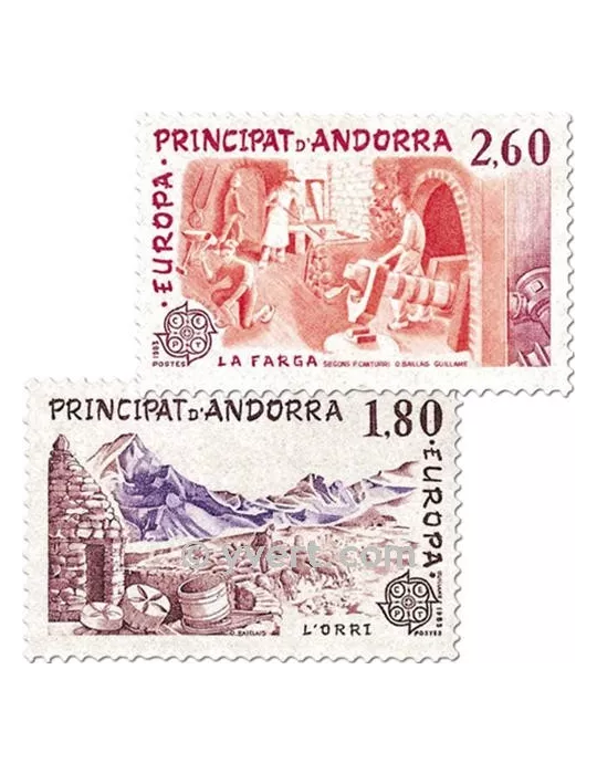 n° 313/314 -  Timbre Andorre Poste