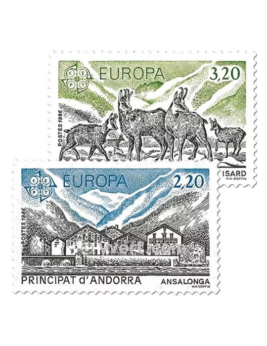 n° 348/349 -  Timbre Andorre Poste