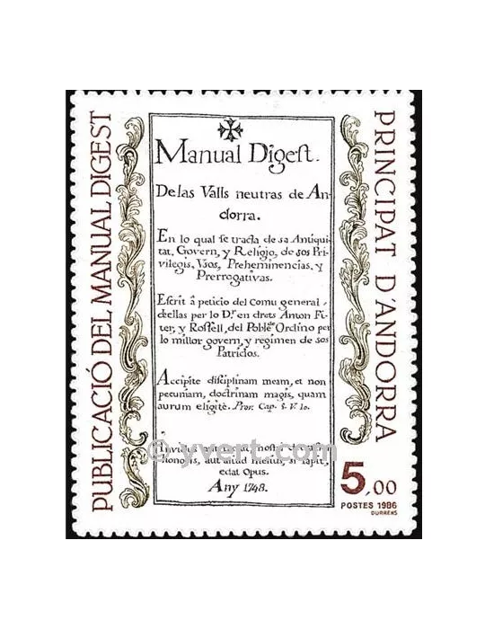 n° 352 -  Timbre Andorre Poste