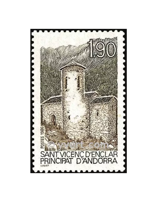n° 354 -  Timbre Andorre Poste