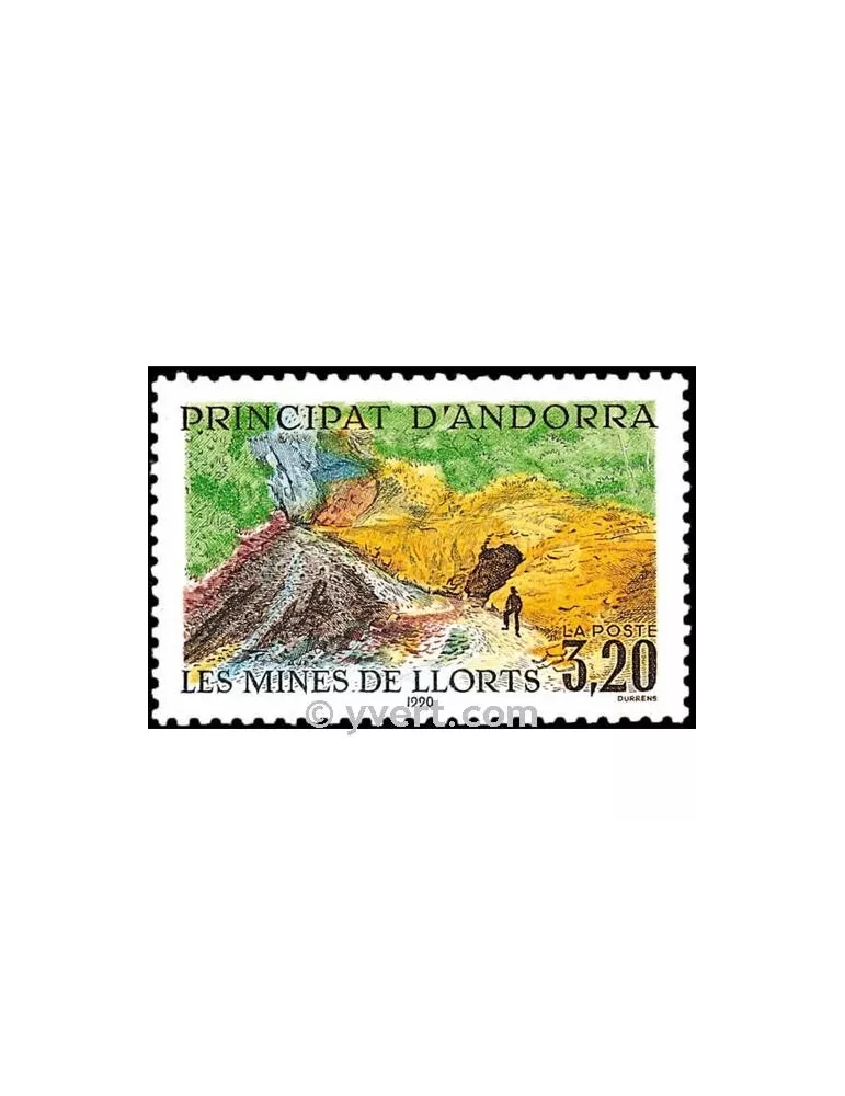 n° 386 -  Timbre Andorre Poste