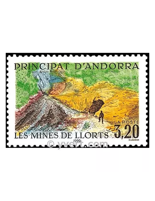n° 386 -  Timbre Andorre Poste