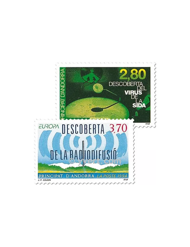 n° 444/445 -  Timbre Andorre Poste