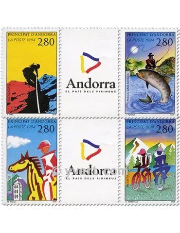 n° 450A/450B -  Timbre Andorre Poste