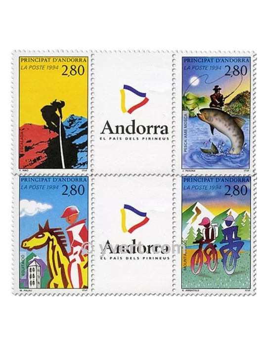 n° 450A/450B -  Timbre Andorre Poste