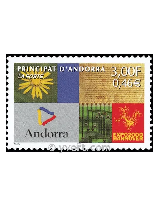 n° 536 -  Timbre Andorre Poste