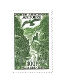 n° 2/4 -  Timbre Andorre Poste aérienne