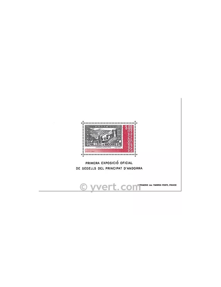 n° 1 -  Timbre Andorre Bloc et feuillets