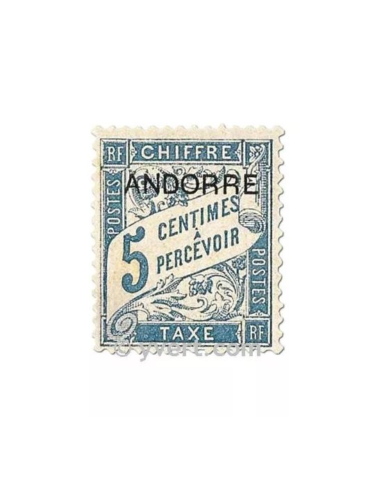 n° 1/8 -  Timbre Andorre Taxe