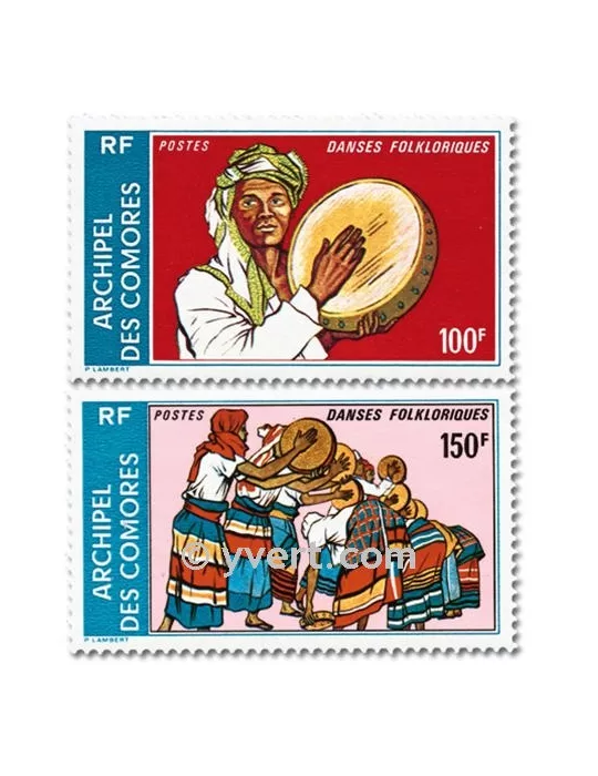 n° 104A/104B -  Timbre Comores Poste