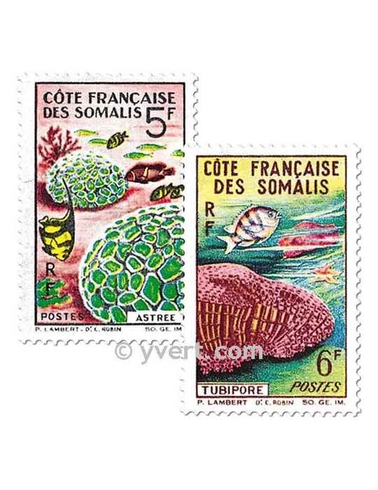n° 316/317 -  Timbre Cote des Somalis Poste