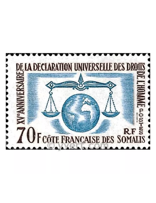 n° 318 -  Timbre Cote des Somalis Poste