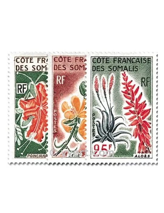 n° 325/327 -  Timbre Cote des Somalis Poste