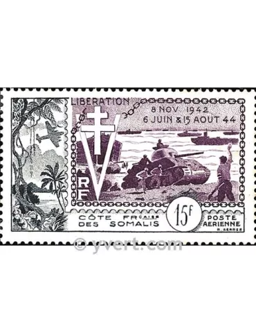 n° 24 -  Timbre Cote des Somalis Poste aérienne