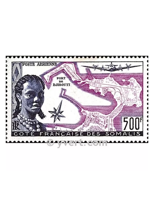 n° 25 -  Timbre Cote des Somalis Poste aérienne