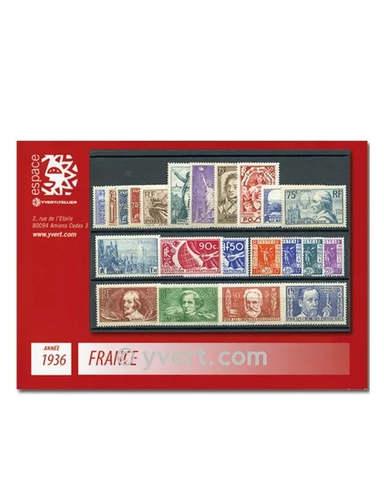 n° 309/333  - Timbre France Année complète  (1936)
