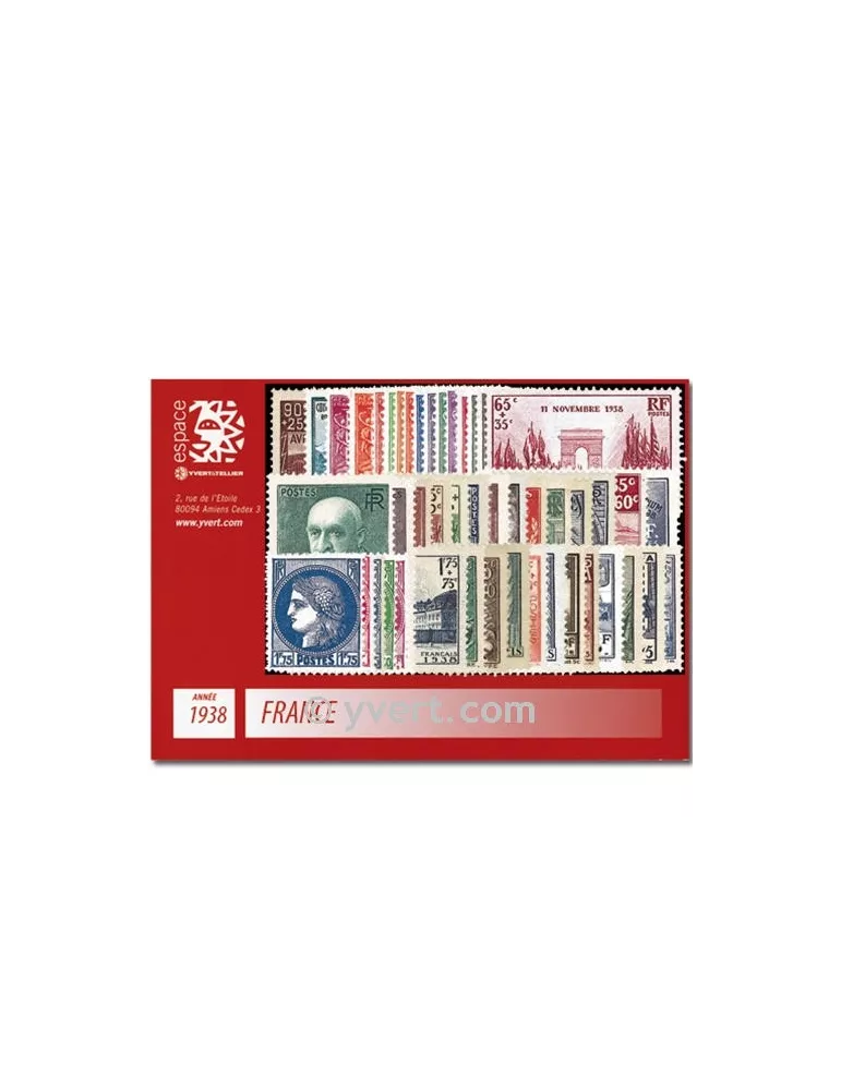 n° 372/418  - Timbre France Année complète  (1938)
