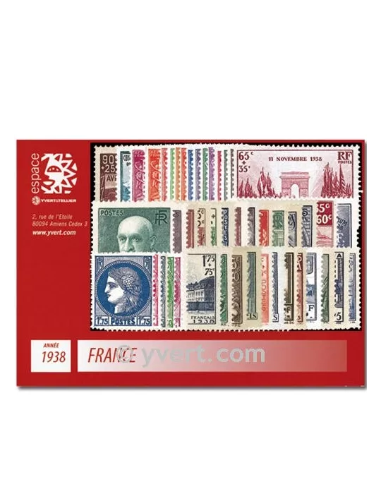 n° 372/418  - Timbre France Année complète  (1938)