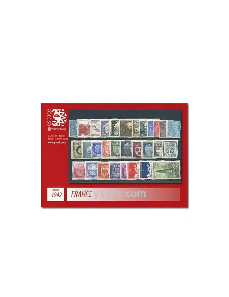 n° 538/567  - Timbre France Année complète  (1942)
