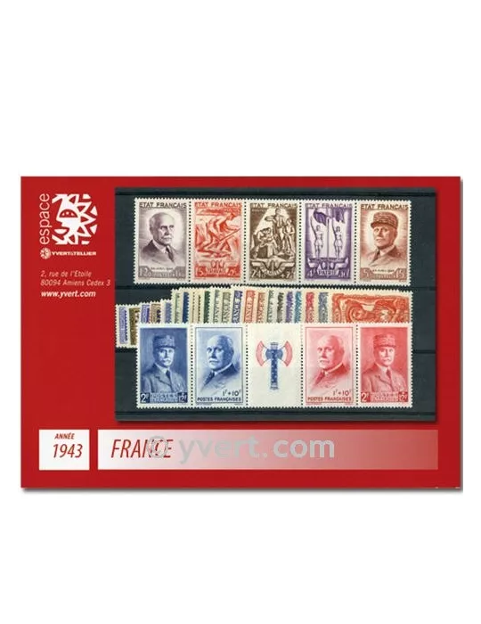 n° 568/598  - Timbre France Année complète  (1943)
