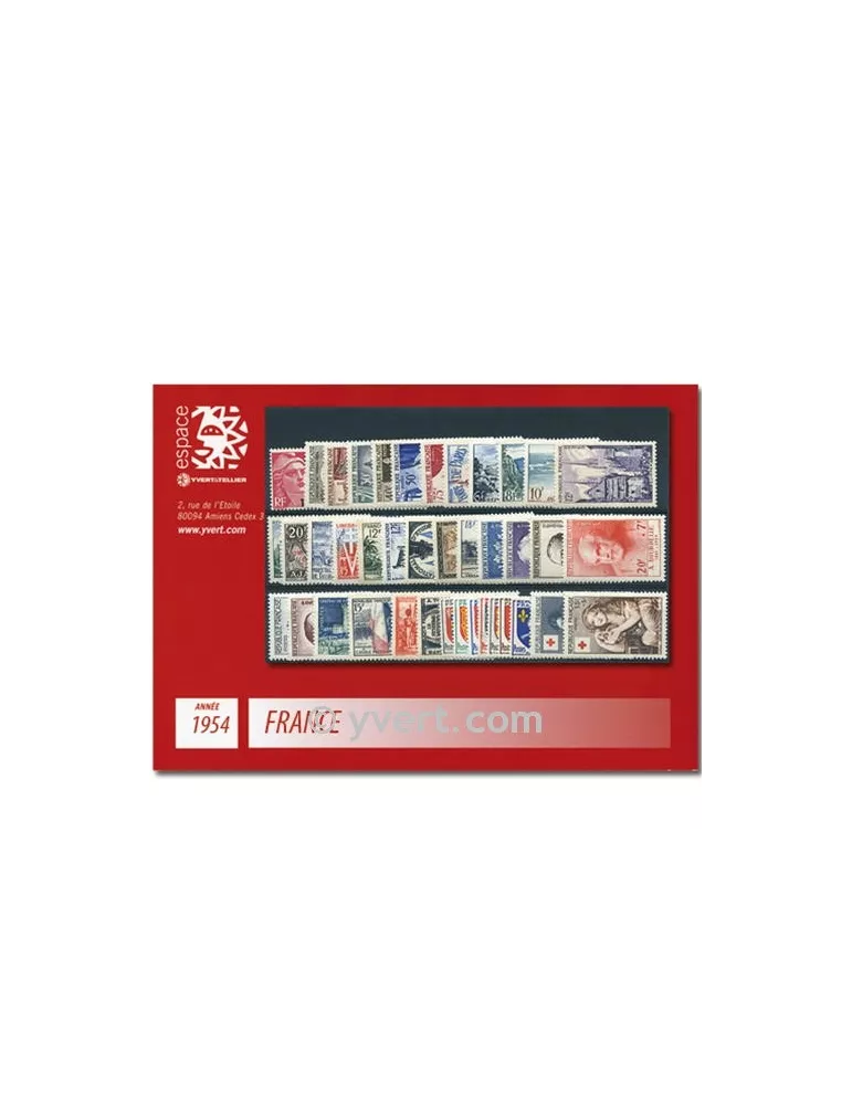 n° 968/1007  - Timbre France Année complète  (1954)