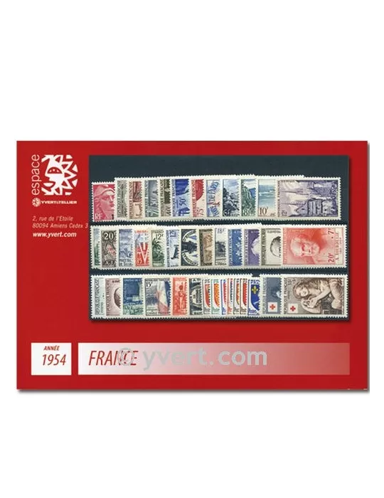 n° 968/1007  - Timbre France Année complète  (1954)
