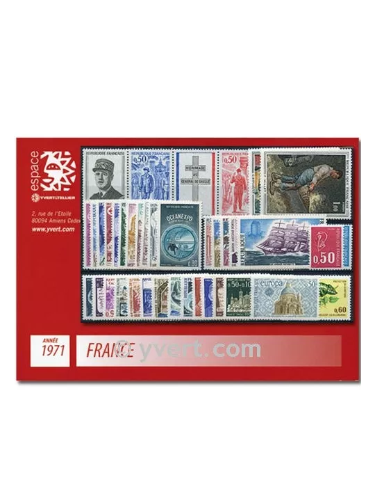 n° 1663/1701  - Timbre France Année complète  (1971)
