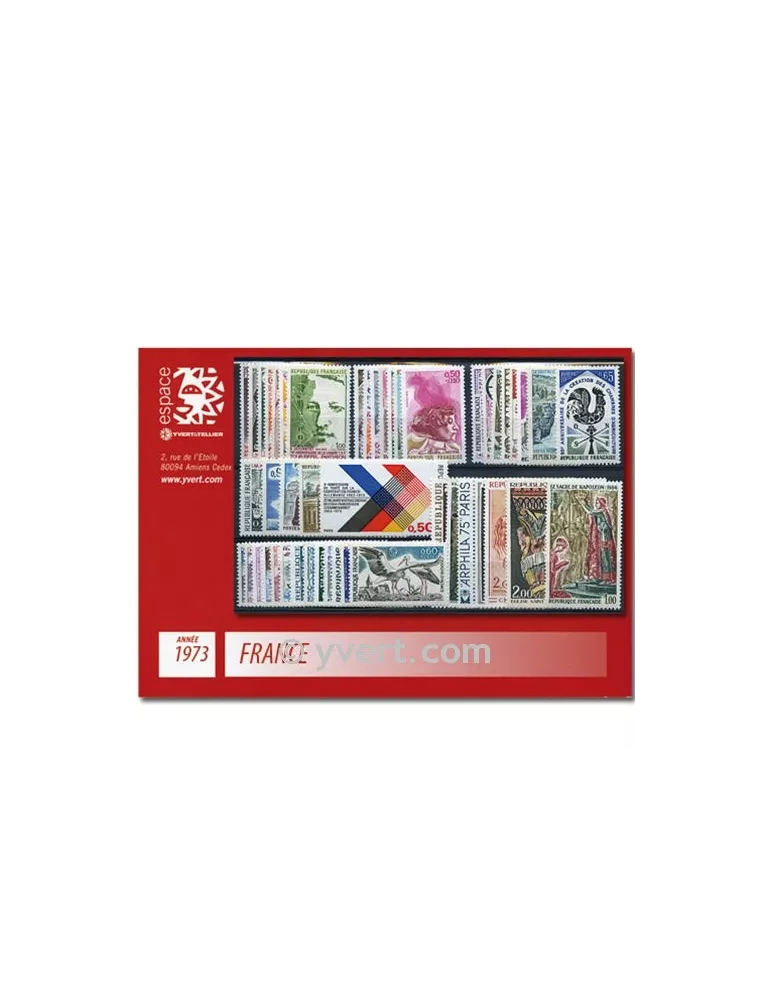 n° 1737/1782  - Timbre France Année complète  (1973)