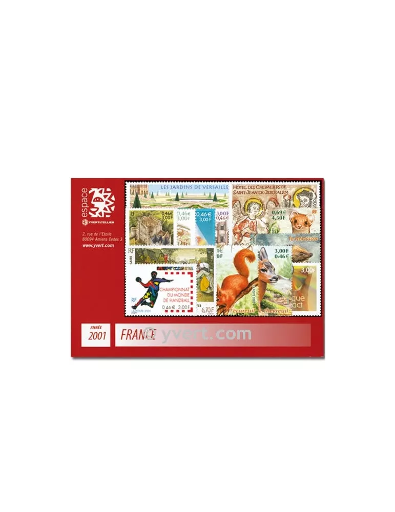 n° 3367/3442  - Timbre France Année complète  (2001)