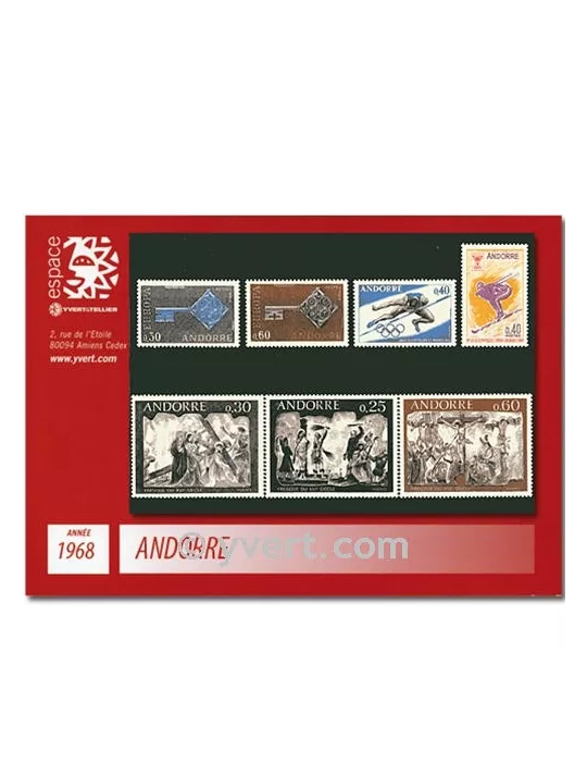 n° 187/193 -  Timbre Andorre Année complète (1968)