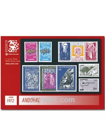 n° 217/225A -  Timbre Andorre Année complète (1972)