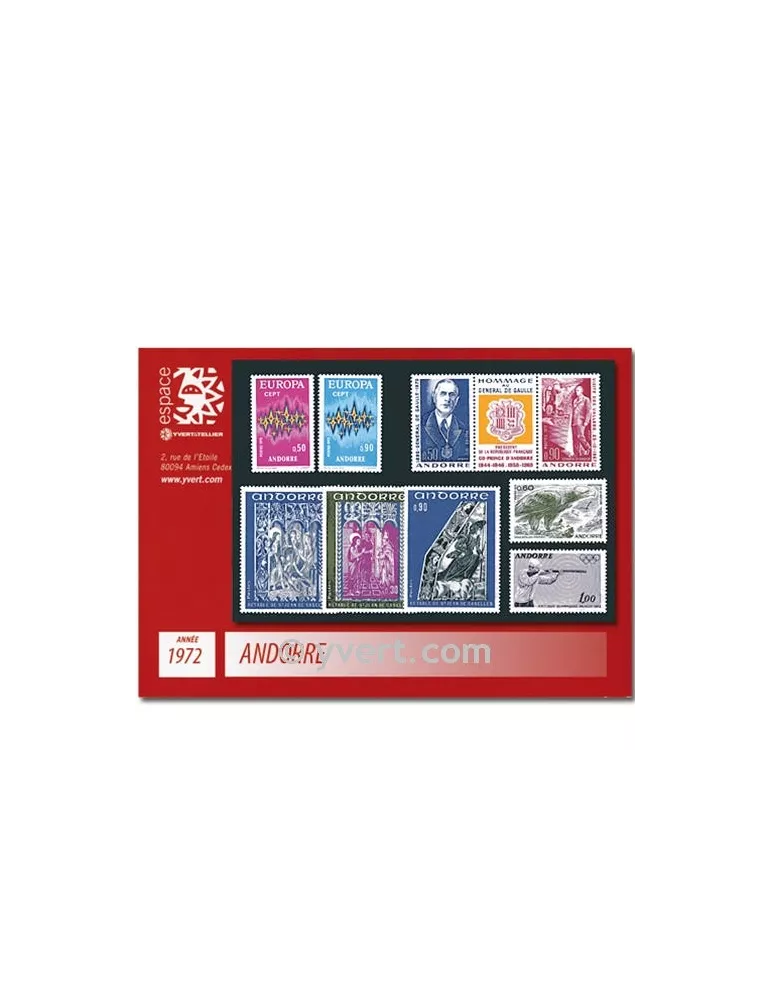 n° 217/225A -  Timbre Andorre Année complète (1972)
