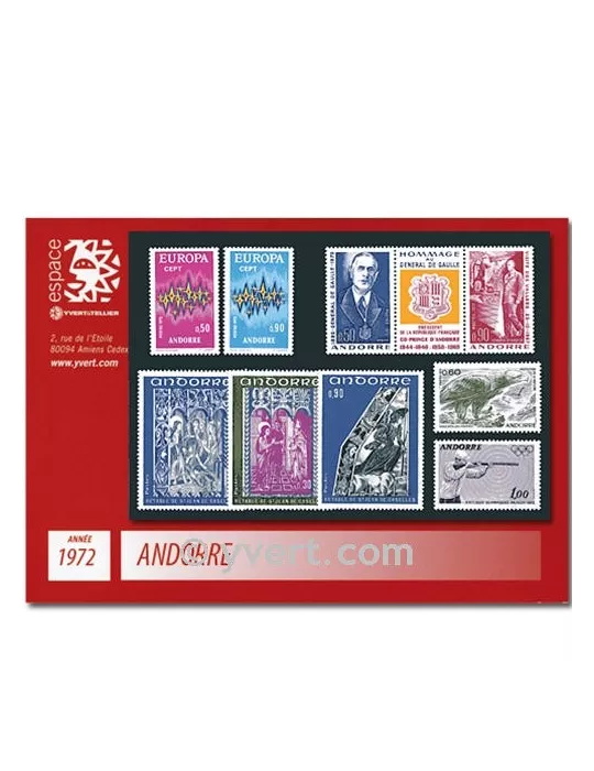 n° 217/225A -  Timbre Andorre Année complète (1972)