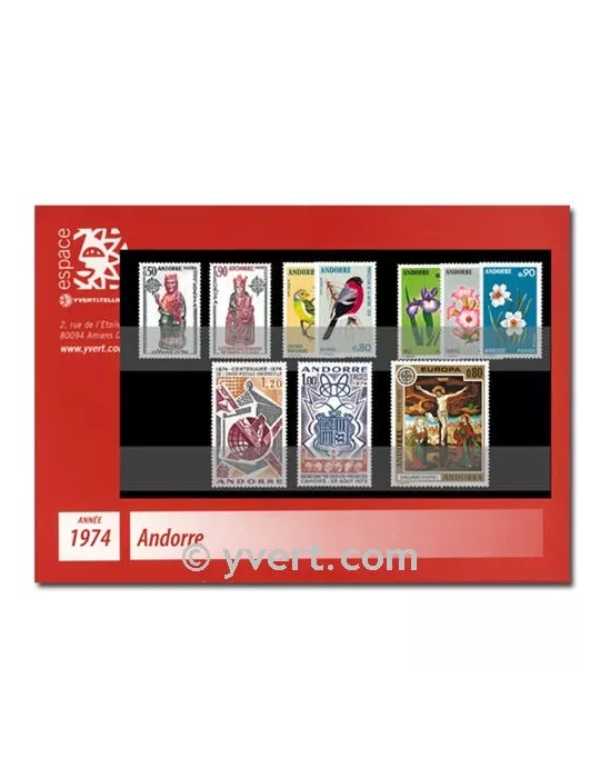 n° 234/242 -  Timbre Andorre Année complète (1974)