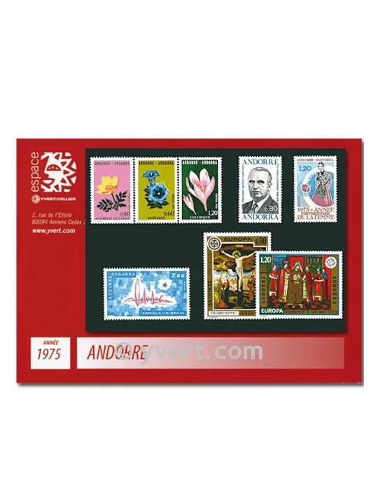 n° 243/250 -  Timbre Andorre Année complète (1975)