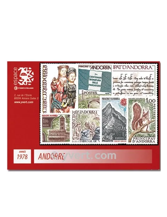 n° 267/273 -  Timbre Andorre Année complète (1978)