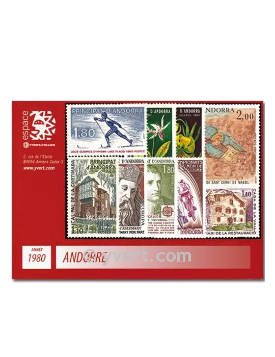 n° 282/290 -  Timbre Andorre Année complète (1980)