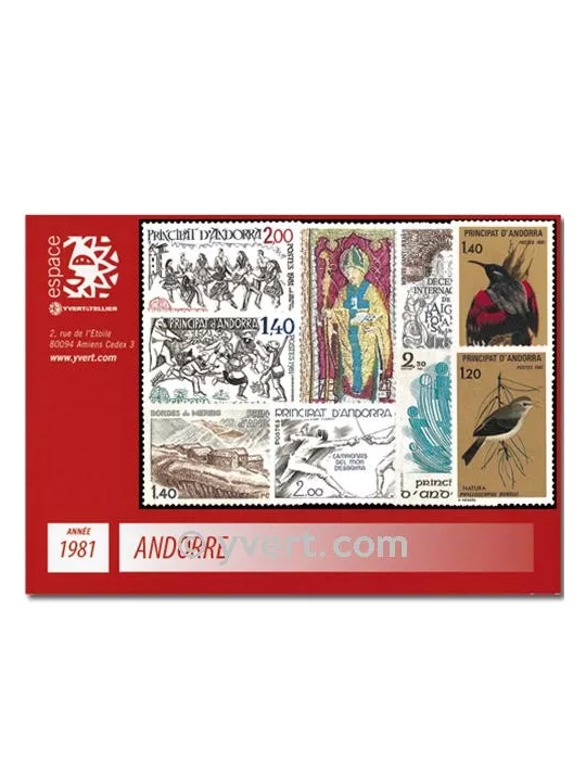 n° 291/299 -  Timbre Andorre Année complète (1981)