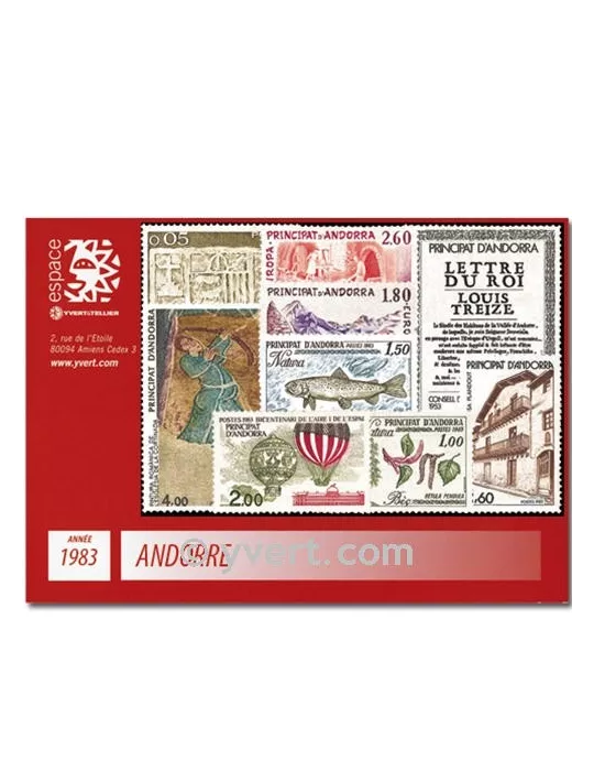 n° 310/326 -  Timbre Andorre Année complète (1983)