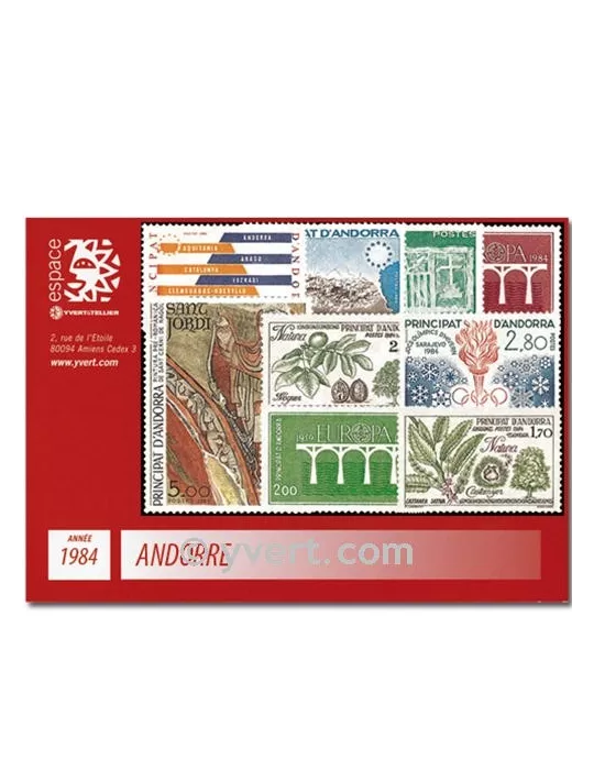 n° 327/336 -  Timbre Andorre Année complète (1984)