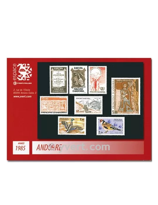n° 337/344 -  Timbre Andorre Année complète (1985)