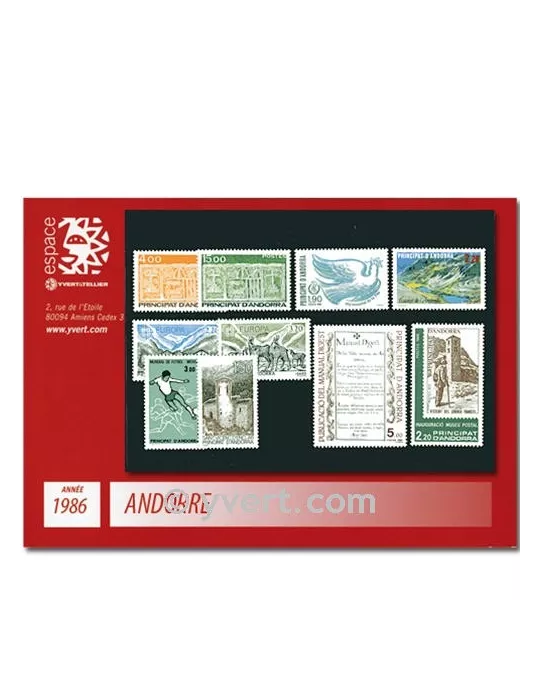 n° 345/354 -  Timbre Andorre Année complète (1986)