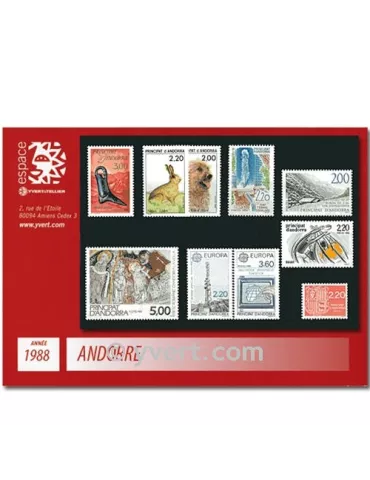 n° 366/375 -  Timbre Andorre Année complète (1988)