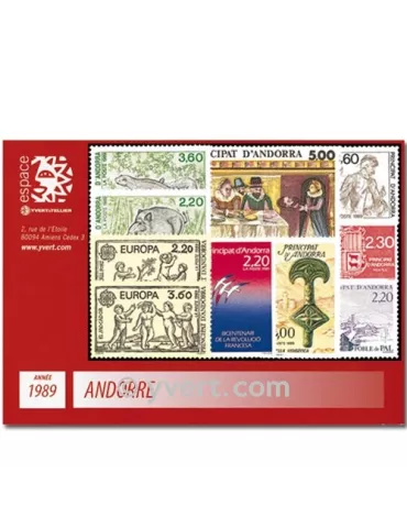 n° 376/384 -  Timbre Andorre Année complète (1989)