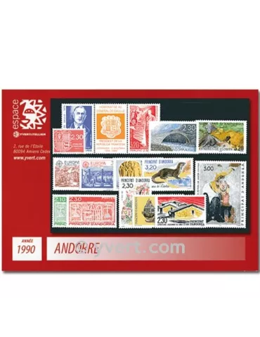 n° 385/399A -  Timbre Andorre Année complète (1990)