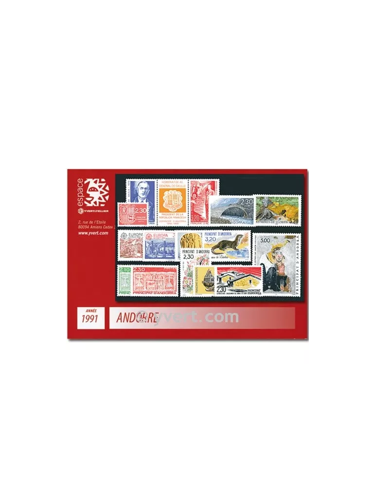 n° 400/412 -  Timbre Andorre Année complète (1991)