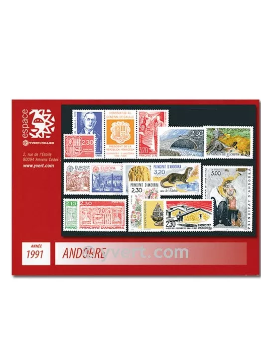n° 400/412 -  Timbre Andorre Année complète (1991)