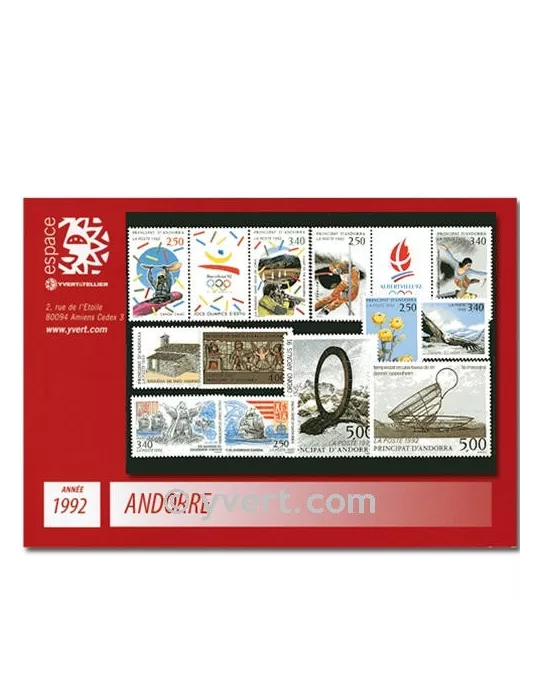 n° 414A/424 -  Timbre Andorre Année complète (1992)
