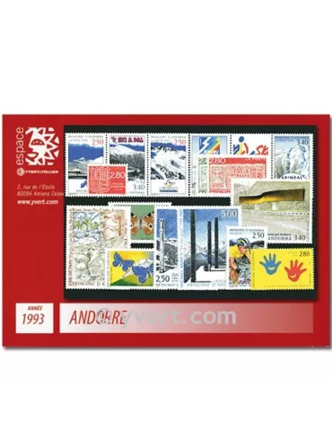 n° 426A/440 -  Timbre Andorre Année complète (1993)