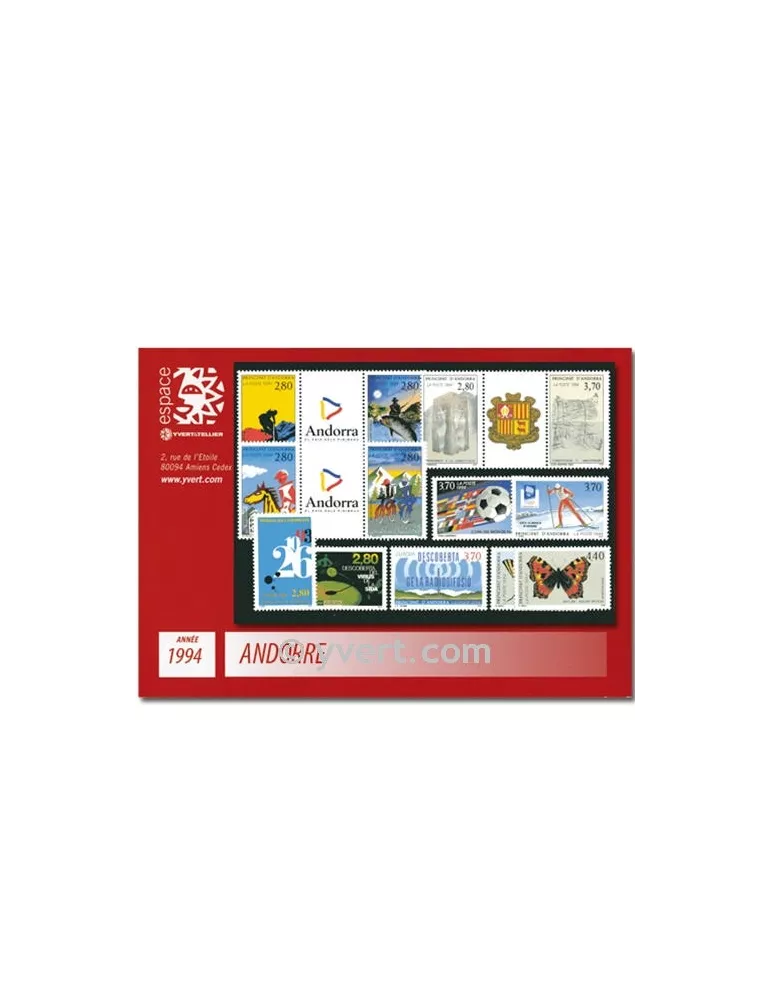 n° 441/453 -  Timbre Andorre Année complète (1994)